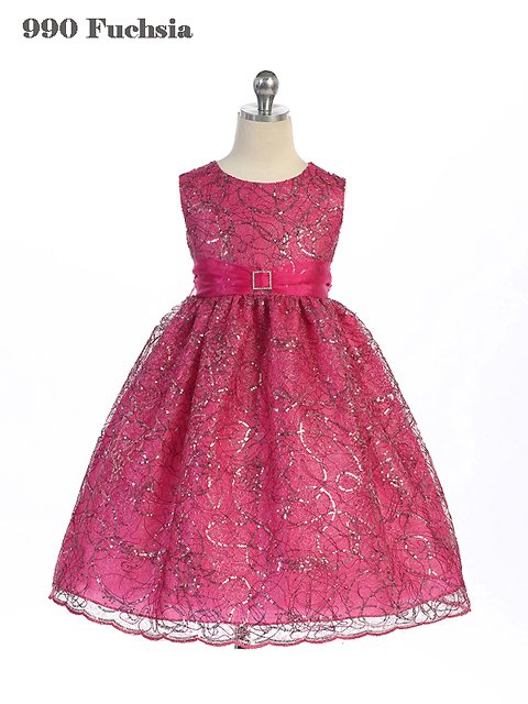 girls fuschia christmas dress